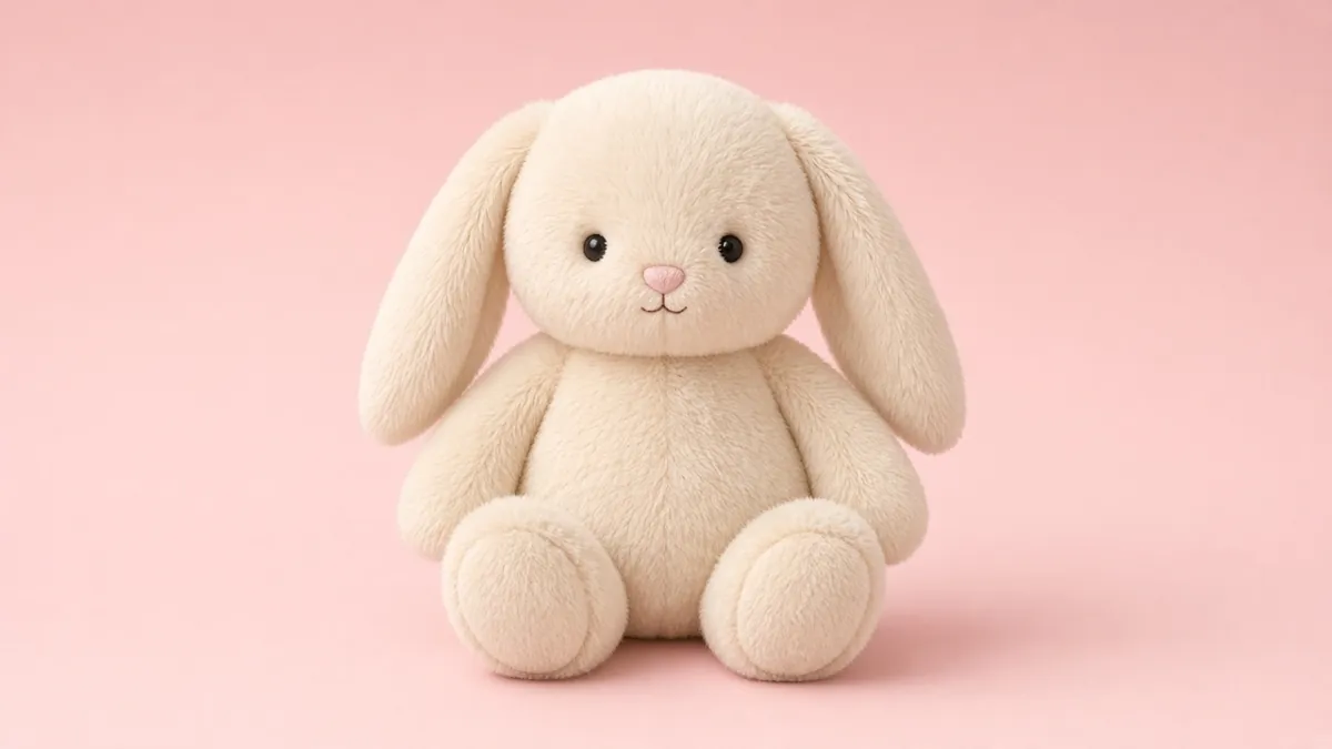 Soft plush bunny toy (illustration)